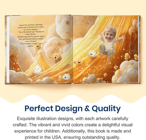 ELFINK Personalized Children Story Books - Popcorn Kingdom Adventures - Customized Name & Photo - Baby Gifts - Children Bedtime Story (Soft Cover) in Kuwait