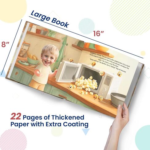 ELFINK Personalized Children Story Books - Popcorn Kingdom Adventures - Customized Name & Photo - Baby Gifts - Children Bedtime Story (Soft Cover) in Kuwait