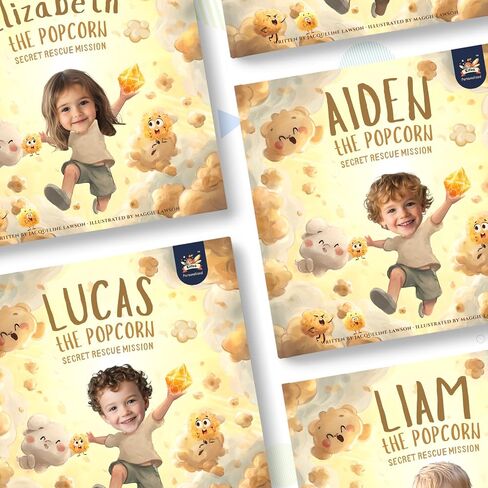 ELFINK Personalized Children Story Books - Popcorn Kingdom Adventures - Customized Name & Photo - Baby Gifts - Children Bedtime Story (Soft Cover) in Kuwait
