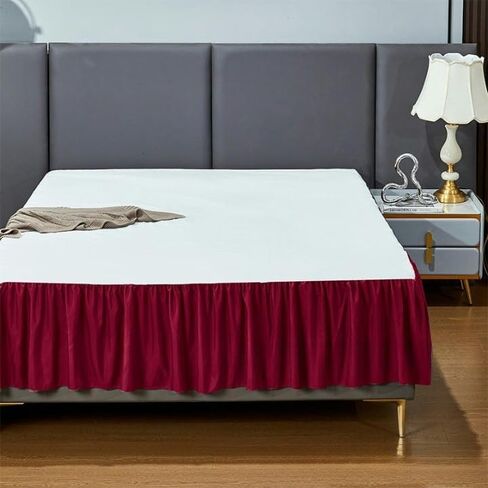 60 * 80/76 * 80 Inches Dark Green Bed Valance Elasticated Divan Skirt Double Single Bed Valance Skirt White Bed Skirt in Kuwait