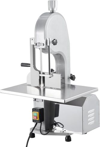 Commercial Electric Meat Bandsaw, 1500W Stainless Steel Countertop Bone Sawing Machine, Workbeach 20.5" x 19.5", 0.16-7.09Inch Cutting Thickness, Frozen Meat Cutter for Rib Pork Beef in Kuwait