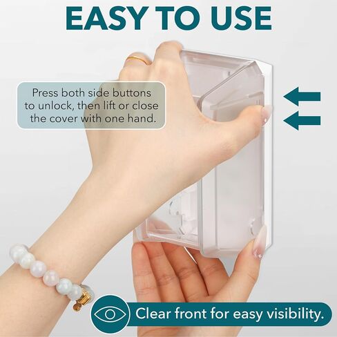 Bates- Baby Safety Outlet Cover Box, Transparent Door, Baby Proof Outlet Covers, Plug Covers for Electrical Outlets in Kuwait