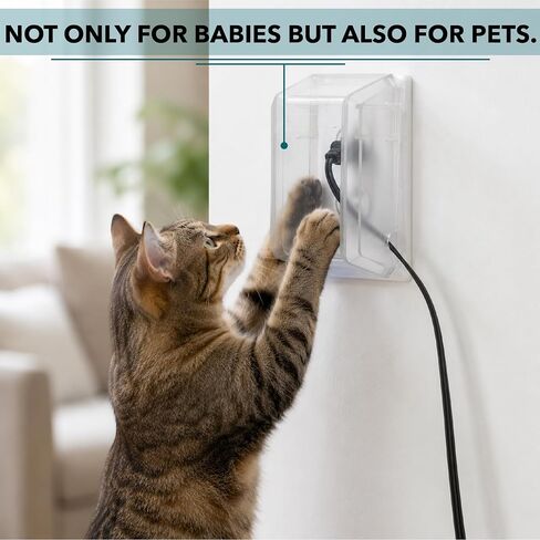 Bates- Baby Safety Outlet Cover Box, Transparent Door, Baby Proof Outlet Covers, Plug Covers for Electrical Outlets in Kuwait