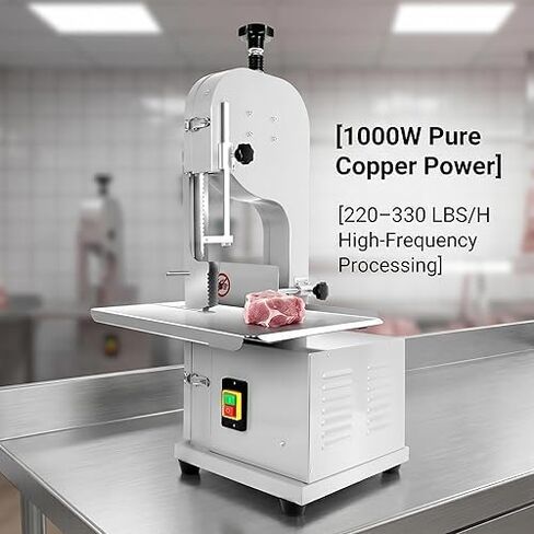 1000W Commercial Bone Saw Machine, Electric Meat Band Saw, Frozen Meat Bone Cutter with 9 Blades, for Butcher Shop, Restaurant, Home Kitchen in Kuwait
