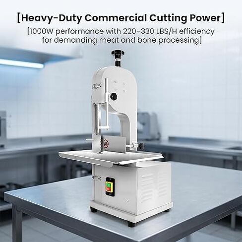 1000W Commercial Bone Saw Machine, Electric Meat Band Saw, Frozen Meat Bone Cutter with 9 Blades, for Butcher Shop, Restaurant, Home Kitchen in Kuwait