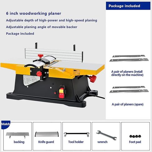 220V Bench Top Thickness Planer, 1800W 12000rpm Wood Planer Thickness Planer for Wood Cutting Carpentry and DIY in Kuwait