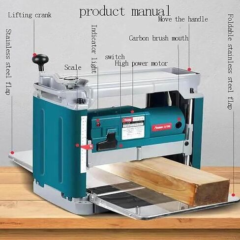 220V Electric Planer, Multifunctional Electric Planer, Flat Planer, Precision Planer, High-Speed ​​Planer, 1850W, 12-inch Bench Planer in Kuwait