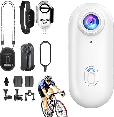Motorcycle Camera, 360 Camera for Motorcycle, 4k/1080p Magnetic Hands Free Body Cameras for Cycling, Diving, Vlogging and Pet Recording (Black 4K) in Kuwait