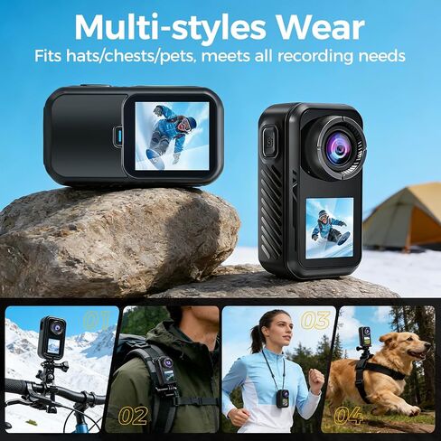 4k 60FPS Mini Body Camera,New Upgrade Action Camera With Wifi,High-Definition Image/64GB/Eis Stabilization/30m Waterproof Pov Camera,Sports Cameras For Motorcycle Vlogging Skiing Cycling Hiking in Kuwait