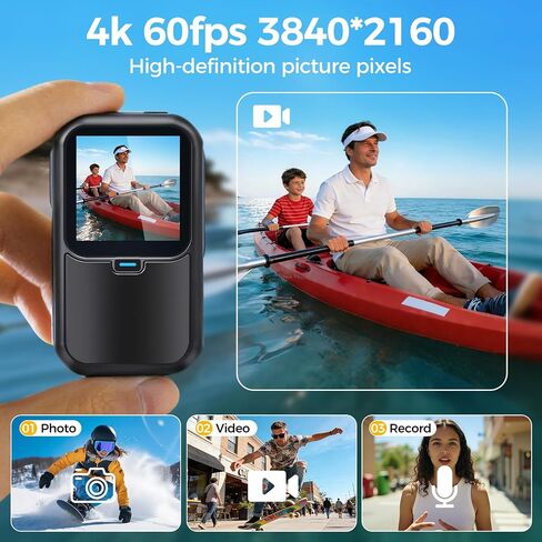 4k 60FPS Mini Body Camera,New Upgrade Action Camera With Wifi,High-Definition Image/64GB/Eis Stabilization/30m Waterproof Pov Camera,Sports Cameras For Motorcycle Vlogging Skiing Cycling Hiking in Kuwait