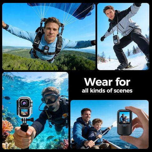 4k 60FPS Mini Body Camera,New Upgrade Action Camera With Wifi,High-Definition Image/64GB/Eis Stabilization/30m Waterproof Pov Camera,Sports Cameras For Motorcycle Vlogging Skiing Cycling Hiking in Kuwait