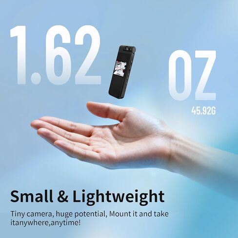 128GB Mini Body Camera with 180° Rotating Lens, 1080P HD Mini Body Cameras with Audio and Video Recording, Loop Record, 8 Hours Continuous Recording Camcorder for Security, Work, Travel in Kuwait