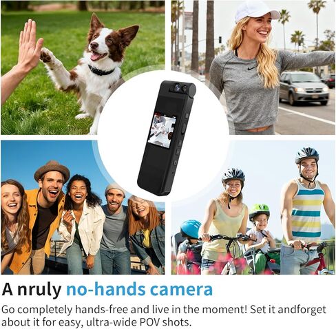 128GB Mini Body Camera with 180° Rotating Lens, 1080P HD Mini Body Cameras with Audio and Video Recording, Loop Record, 8 Hours Continuous Recording Camcorder for Security, Work, Travel in Kuwait