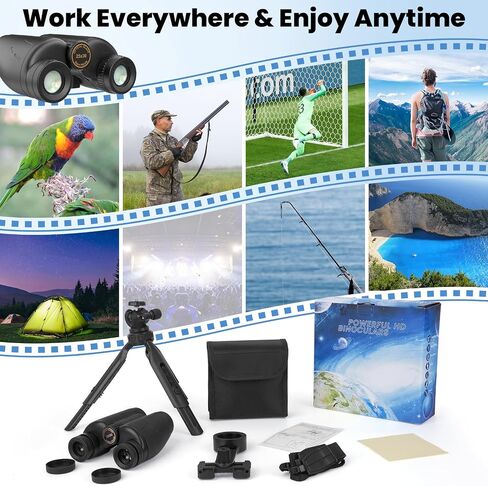 25x30 Professional Large Eyepiece Binoculars for Adults - Complete Kit with Phone Adapter, Tripod Adapter, Waterproof and Compact for Bird Watching, Concerts and Sports Events in Kuwait