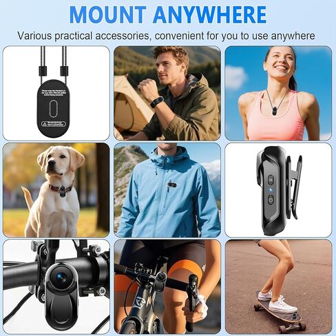Mini Body Camera 1080P, 512G Thumb Action Camera, Vlogging Cam Portable Camcorder with 360° POV Rotate Clip & Magnetic Clip, Wearable Video Recorder for Traveling/Motorcycle/Pet Walking(No SD Card) in Kuwait