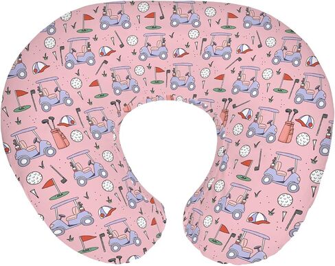 Golf Baby Nursing Pillow Covers for Boy Girl Sports Golfing Nursery Feeding Pillowcase for Breastfeeding Pillows Golf Clubs Bag Balls Soft Stretchy Removable Slipcover for Newborn Infant Green in Kuwait