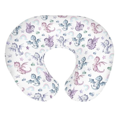 Fairytale Dragon Love Stars Baby Nursing Pillow Covers for Boy Girl Baby Dragons Purple Nursery Feeding Pillowcase for Breastfeeding Pillows Fantasy Animal Soft Stretchy Slipcover for Newborn Infant in Kuwait