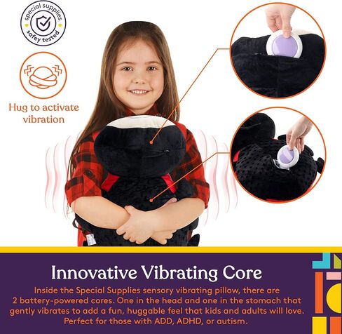 Special Supplies Ladybug Sensory Vibrating Pillow, Pressure Activated for Kids and Adults, Plush Minky Soft with Textured Therapy Stimulation Bumps in Kuwait