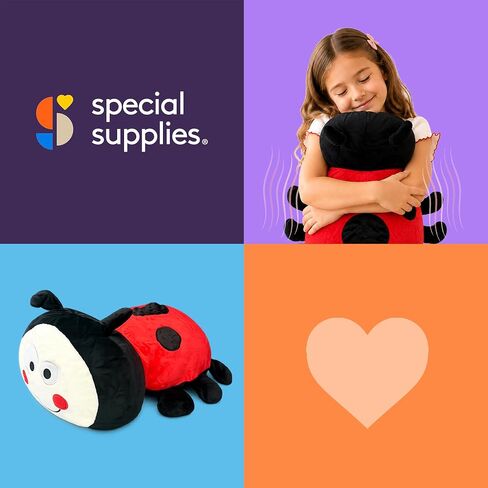 Special Supplies Ladybug Sensory Vibrating Pillow, Pressure Activated for Kids and Adults, Plush Minky Soft with Textured Therapy Stimulation Bumps in Kuwait