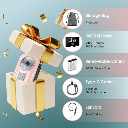 4K Underwater Camera, 64MP 16FT Waterproof Digital Camera with 16GB Card, Autofocus Floatable Waterproof Camera with IPS HD Screen, 16X Digital Zoom, Fill Light, for Snorkeling, Surfing, Swimming in Kuwait