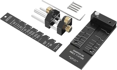 Chisel Sharpening Jig Kit | Adjustable Dual Brass Roller, Honing Guide System with Angle Fixture & Angle Gauge, Wide Clamp Range in Kuwait