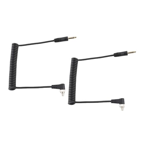 Yoidesu 3.5mm to Male PC Flash Sync Cable, 2-Pack Coiled Camera Flash Cable with Screw Lock, Plug and Play Quick Response 11.8-31.5in Stretchable for Digital Cameras in Kuwait