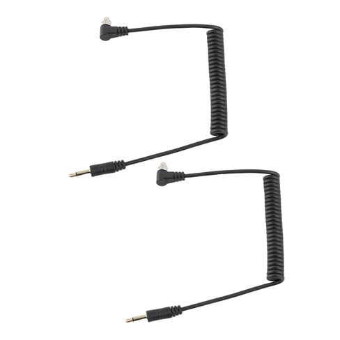 Yoidesu 3.5mm to Male PC Flash Sync Cable, 2-Pack Coiled Camera Flash Cable with Screw Lock, Plug and Play Quick Response 11.8-31.5in Stretchable for Digital Cameras in Kuwait
