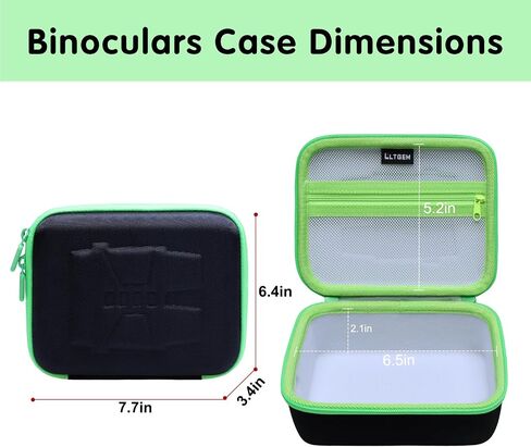 L LTGEM Case Compatible with Leapfrog Magic Adventures Binoculars Night Vision Binocular Telescope, Hard Shell Travel Carrying Storage Bag - Black+Green(Case Only) in Kuwait