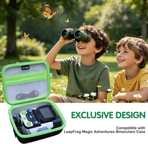 L LTGEM Case Compatible with Leapfrog Magic Adventures Binoculars Night Vision Binocular Telescope, Hard Shell Travel Carrying Storage Bag - Black+Green(Case Only) in Kuwait