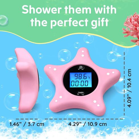 Digital Baby Bath Thermometer and Timer - Soft Silicone Sea Star - Floating Bathtub Water Thermometer - Safety Toy for Newborns, Infants, and Toddlers in Kuwait