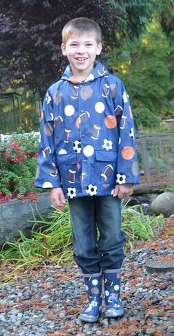 Foxfire for Kids Navy Sports Soccer Football Baseball Basketball Raincoat Size 4T in Kuwait