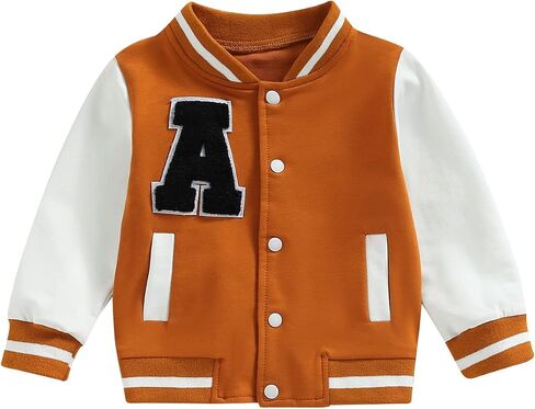 Toddlers Boys Girls Baseball Jackets Long Sleeve Casual Winter Autumn Coat Little Kids Outerwear in Kuwait