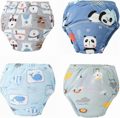 Toddler Potty Training Pants, 6-Pack 100% Cotton Absorbent Underwear for Boys Girls, Washable Training Pants, 10-36 Months (4pc-Blue, Large) in Kuwait