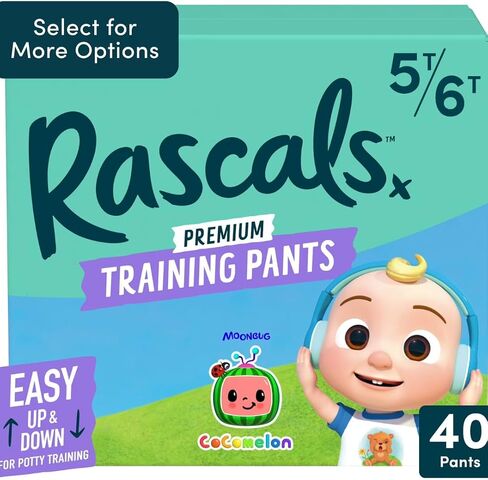 Rascal + Friends Cocomeloon Training Pants, Size 5T~6T ~ (40 Count) ~ (White) 38+lbs in Kuwait
