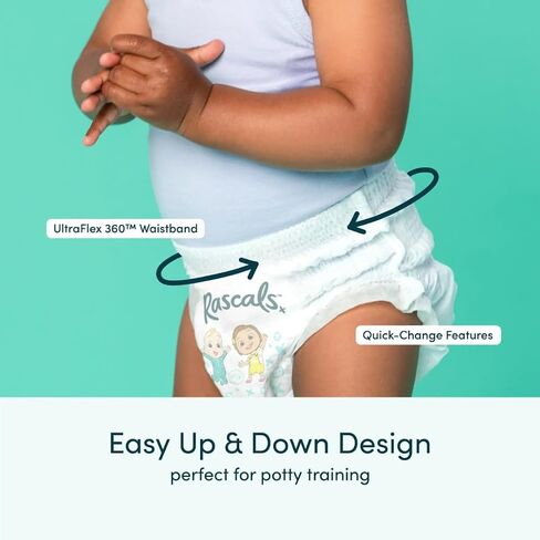 Rascal + Friends Cocomeloon Training Pants, Size 5T~6T ~ (40 Count) ~ (White) 38+lbs in Kuwait