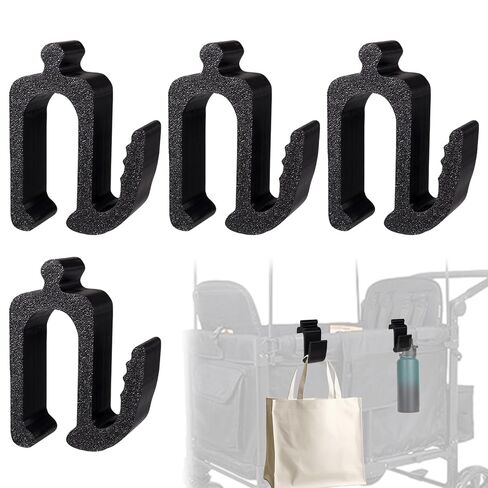 4pcs Multifunctional Side Hooks Compatible with Wonderfold Wagon W4, Black Side Hooks Space-Saving Travel Organizer Accessories for Groceries Diaper Bags in Kuwait