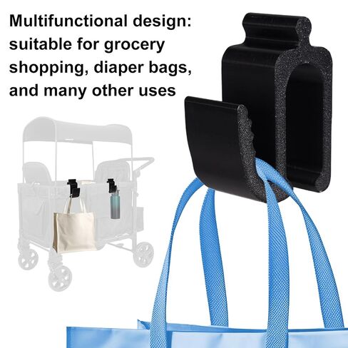 4pcs Multifunctional Side Hooks Compatible with Wonderfold Wagon W4, Black Side Hooks Space-Saving Travel Organizer Accessories for Groceries Diaper Bags in Kuwait