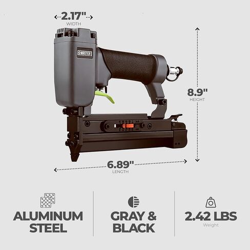 Master Mechanic Headless Micro Pin Nailer, Pneumatic 23 Gauge Lightweight Aluminum Stapler Hand Tool Set for Hobby Work and Detailed Trim Projects in Kuwait