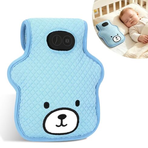 Portable Vibrating Sleep Soother, 3 Adjustable Vibration Modes, 90 Min Timer, Sleep Soother Pad with Cute Bear Pattern for Crib, Bassinet & Stroller Travel Use, Perfect Gift for New Mom in Kuwait