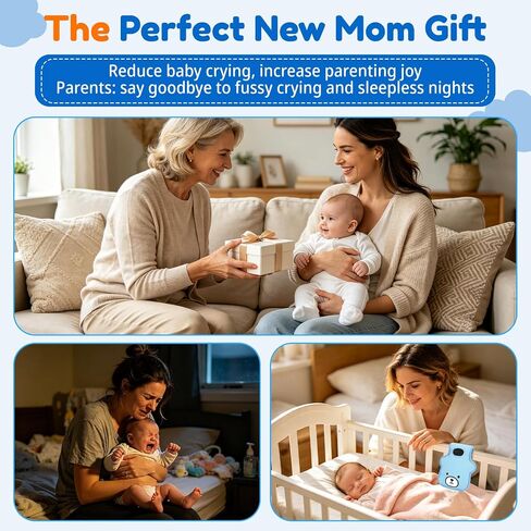 Portable Vibrating Sleep Soother, 3 Adjustable Vibration Modes, 90 Min Timer, Sleep Soother Pad with Cute Bear Pattern for Crib, Bassinet & Stroller Travel Use, Perfect Gift for New Mom in Kuwait