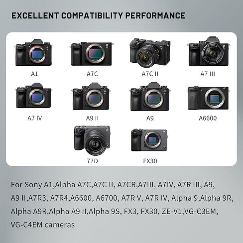 2280mAh NP-FZ100 Battery with Dual Slot Charger Set for Sony A7iii, A7iv, A7C, A6700, A6600, FX3, FX30, A9, Alpha 9, Alpha 9S, Alpha A7C,A9S, A7R3, A7R4,ZV-E1, ZV-E10ii Camera Batteries in Kuwait