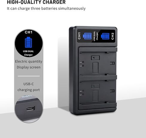 2280mAh NP-FZ100 Battery with Dual Slot Charger Set for Sony A7iii, A7iv, A7C, A6700, A6600, FX3, FX30, A9, Alpha 9, Alpha 9S, Alpha A7C,A9S, A7R3, A7R4,ZV-E1, ZV-E10ii Camera Batteries in Kuwait