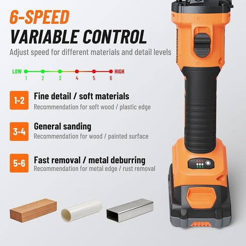 DOVAMAN 20V Cordless Belt Sander, 1/2'' x 18'' Detailing File Sander w/6-Speed (Up to 3268 SFPM), 0-160° Adjustable, Tool-Free Belt Change, Ideal for Tight Space Sanding on Wood, Metal & Plastic in Kuwait