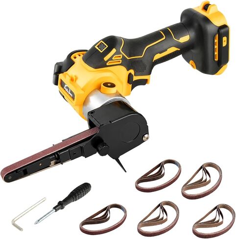 Cordless Belt Sander with 360° Rotatable Head, 20 Sanding Belts Brushless Belt Sander Compatible with Dewalt 20V Battery(No Battery) for metal and wood in Kuwait