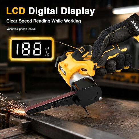 Cordless Belt Sander with 360° Rotatable Head, 20 Sanding Belts Brushless Belt Sander Compatible with Dewalt 20V Battery(No Battery) for metal and wood in Kuwait