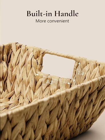 UBBCARE Empty Gift Basket with Gift Bag and Ribbon, Water Hyacinth Wedding Basket for Gifts Empty, Hand Woven Large Wicker Basket for Organizing Towels, Clothes, Books, PetsToys 14 x 10 x 4 in in Kuwait