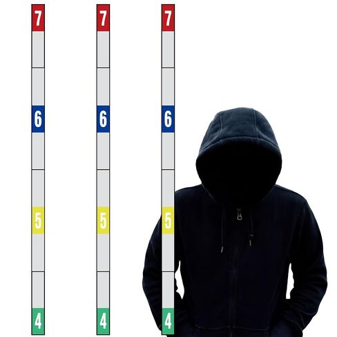 3 Pcs 4 ft to 7 ft Height Measuring Wall Tape Color-Coded Height Marker Door Strip Indicator Tape Removable Adhesive Adult Measurement Door Sticker for Office Home Room in Kuwait
