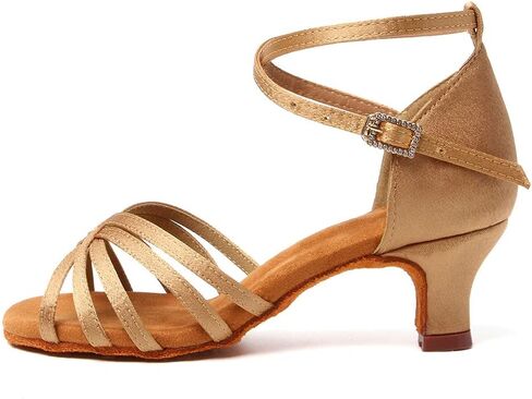 SWDZM Women's Ballroom Dance Shoes Satin Latin Salsa Professional Practice Dancing Shoes in Kuwait