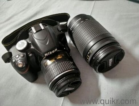 Nikon D3200 24.2 MP CMOS Digital SLR Camera with 18-55mm and 55-200mm VR DX Zoom Lenses Bundle in Kuwait