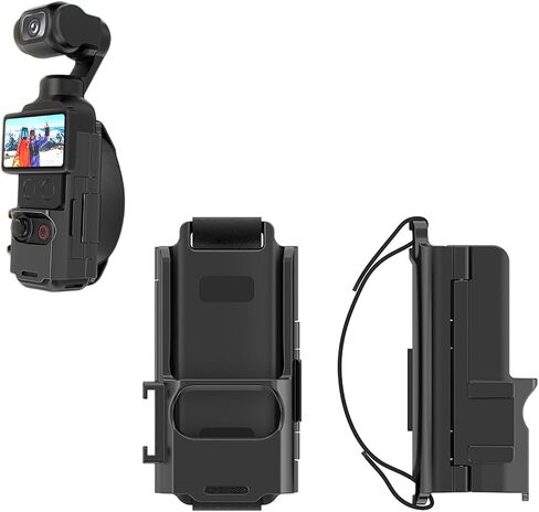Anti-Drop Expansion Grip Kit for DJI Osmo Pocket 4/3 Expansion Strap Mount with Cold Shoe Port Anti Slip Wrist Strap Snap On Lock ABS PC for Pocket 4 Gimbal Camera in Kuwait